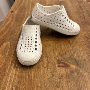 Native White Sneakers with Perforated Design